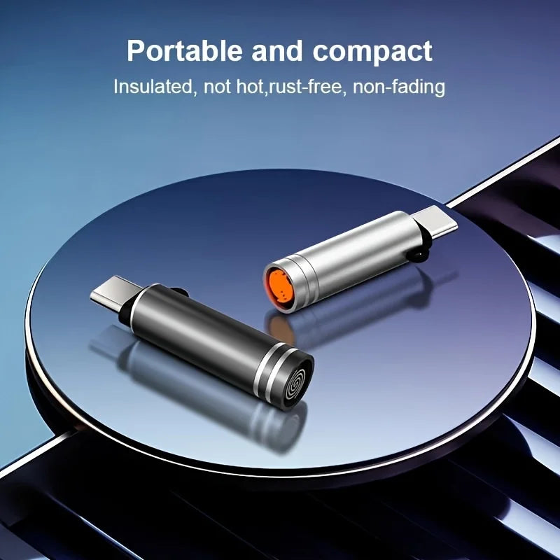 USB C Emergency Lighter, Aluminum Alloy Battery Free Lighter for Camping RV Travel, Phone OTG Powered Auto Off