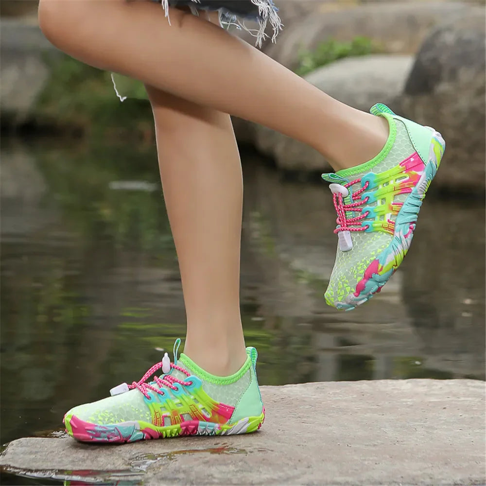 Water Shoes Kids Summer Beach Five Fingers Barefoot Swimming Aqua Shoes Colorful Seaside River Slippers Children Sneakers New