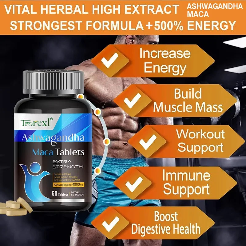 Organic Ashwagandha & Maca Pills, Supports Health Energizer