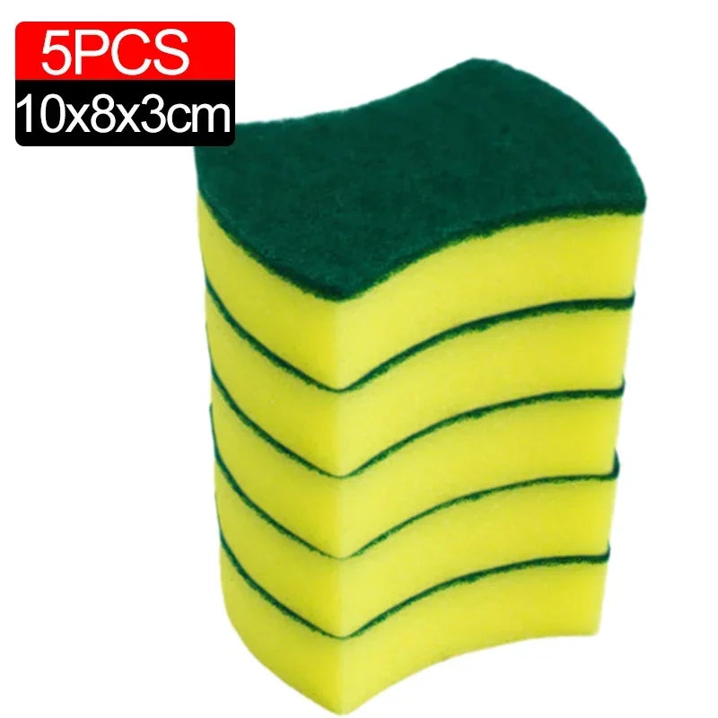 100/1Pcs Kitchen Dishwashing Sponge Soft Absorbent Clean Rub Pot Rust Scouring Pad Removing Kits Household Cleaning Brush Sponge