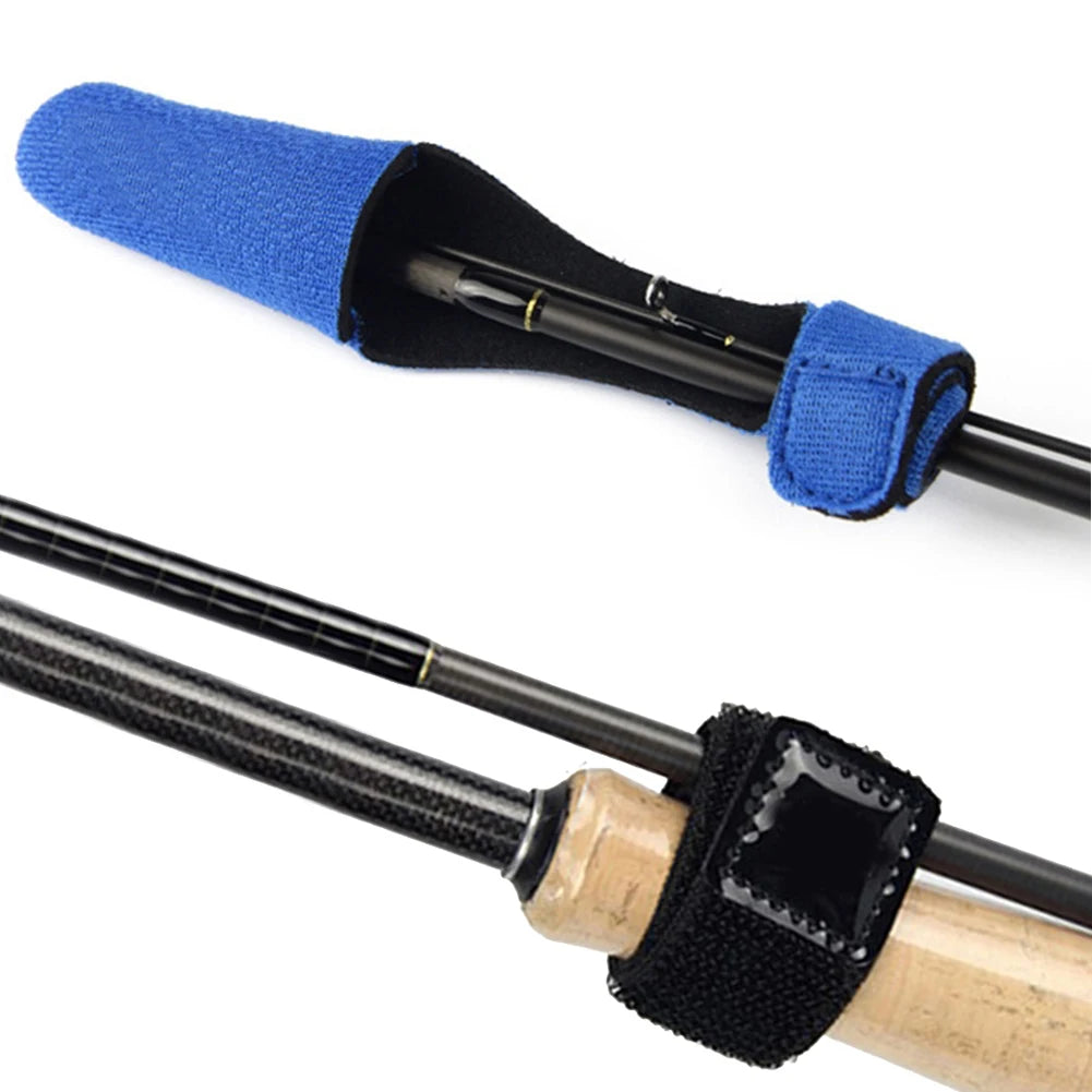 5/10Set 2Pcs/Set Fishing Rod Pole Protector Case Cover Sleeve Fishing Rod Fastener Belts Rubber FIsh Pole Fastening Belt Strap
