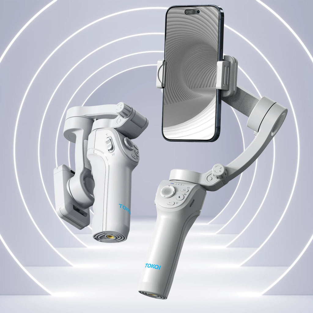 M01 3-Axis Smart Gimbal Handheld Stabilizer Selfie Tripod with Fill Light for Smartphone Anti Shake Foldable for Xiaomi iPhone - Firu Total Sales