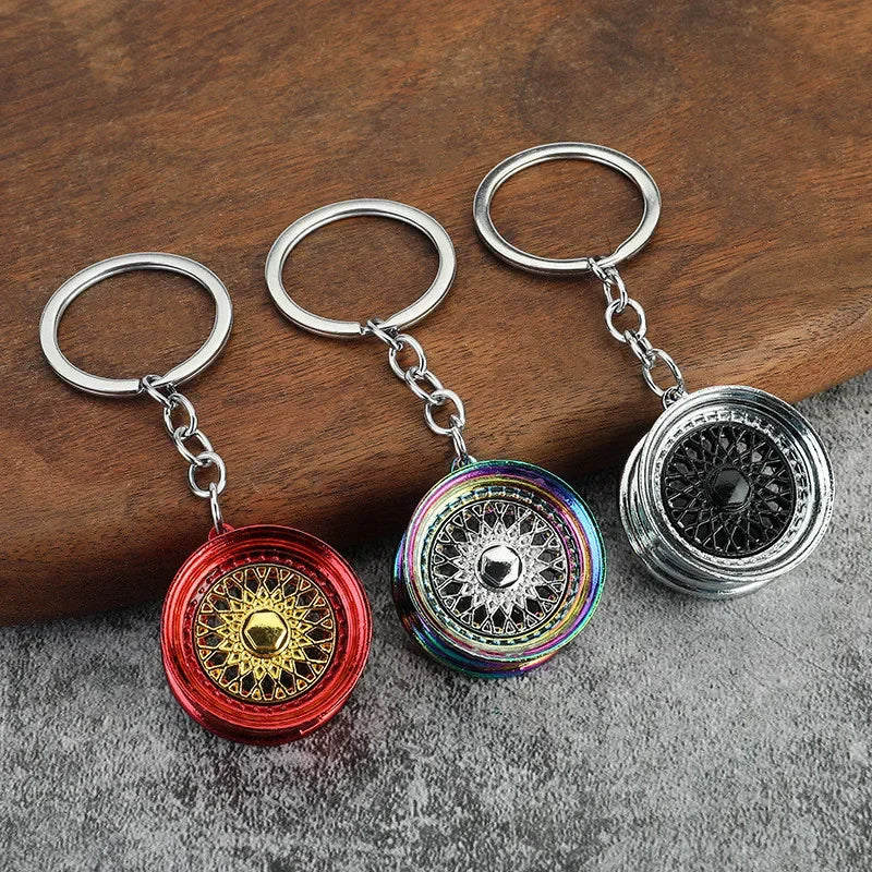 Creative Mini Gear Head Keychain Speed Gearbox Keyring for Car Key Turbo Hub Brake Disc Pendant Shock Absorber Keys Holder Chain