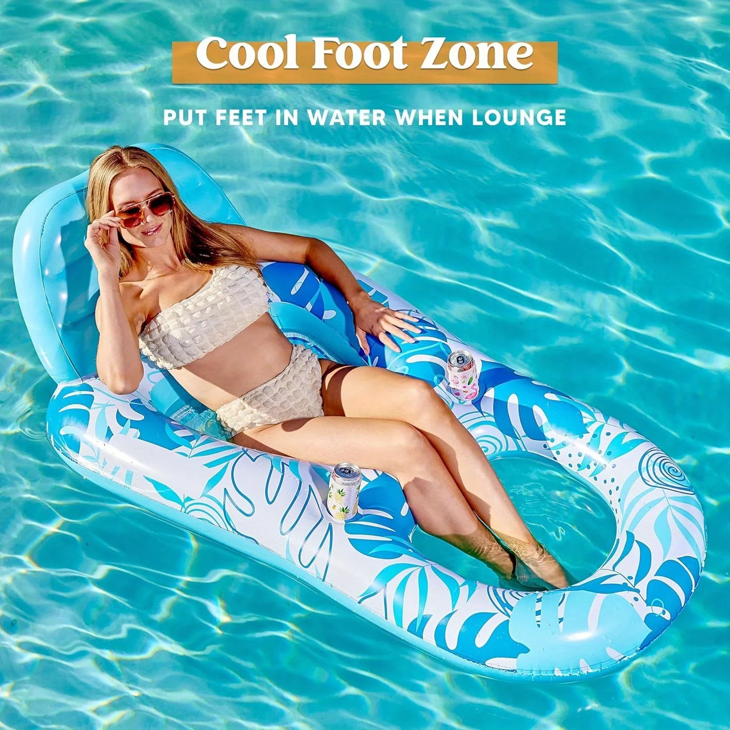 JOYFY Inflatable Adult Pool Floats Lounger Floaties Water Floating Recliner Chair Swimming Floaty for Adult Summer Water Party