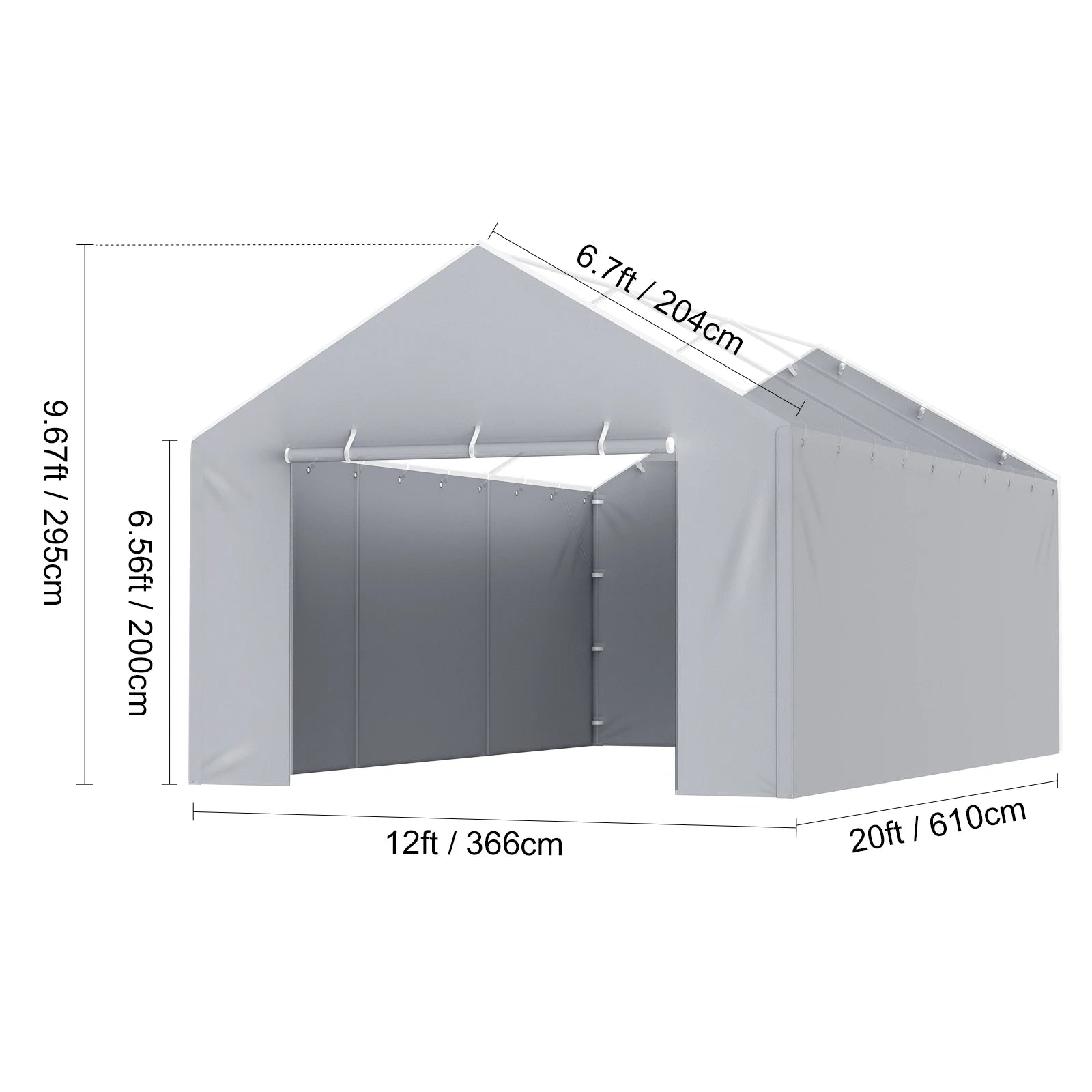 SucceBuy Carport Replacement Canopy Cover Garage Top Tent Shelter Tarp Heavy-Duty Waterproof & UV Protected （Frame Not Include）