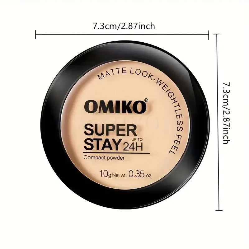 Pressed Powder Waterproof Long-lasting Full Coverage Face Compact Setting Powder Makeup Foundation Oil 3 Color Control Cosmetics
