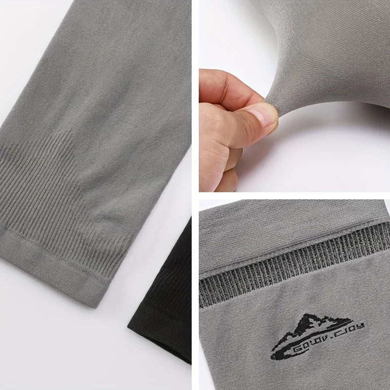 A pair of men's summer ice silk fiber sports arm guards, outdoor cycling fishing sunscreen breathable sleeves