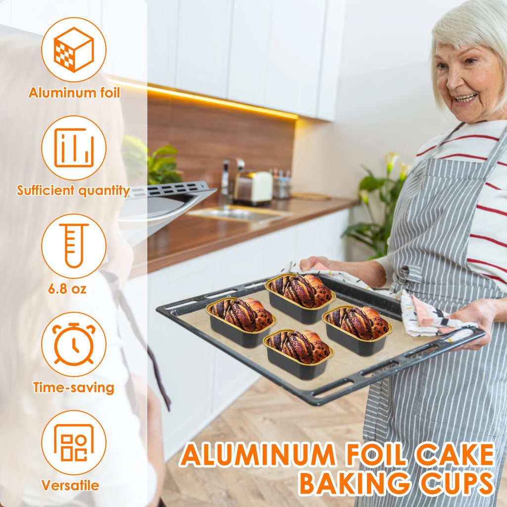50/100pcs Moldes Mini de Aluminio con Tapa y Cuchara | Muffins y Chocolates 🍰