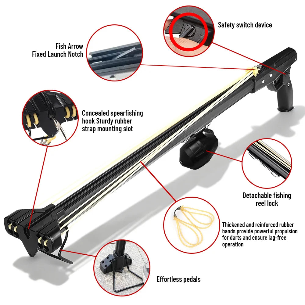 Fishing Slingshot Rod with Reel Long Distance Fishing Tool Portable Fishing Equipment Aluminum Outdoor Adult Fishing Device