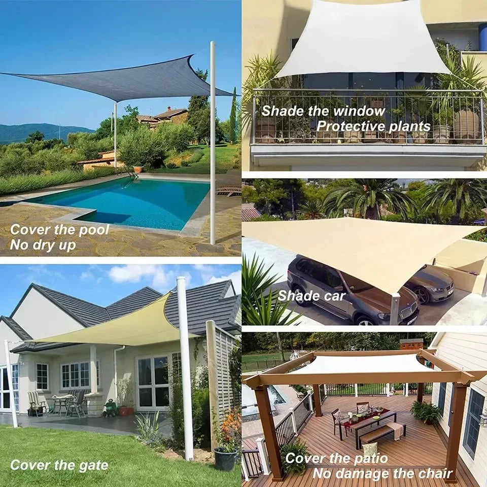 2x3/3x4/4x5/5x6M Sun Shade Sail Waterproof Outdoor Square Rectangle Garden Patio UV Block Party Canopy Pool Camp Awning Shelter