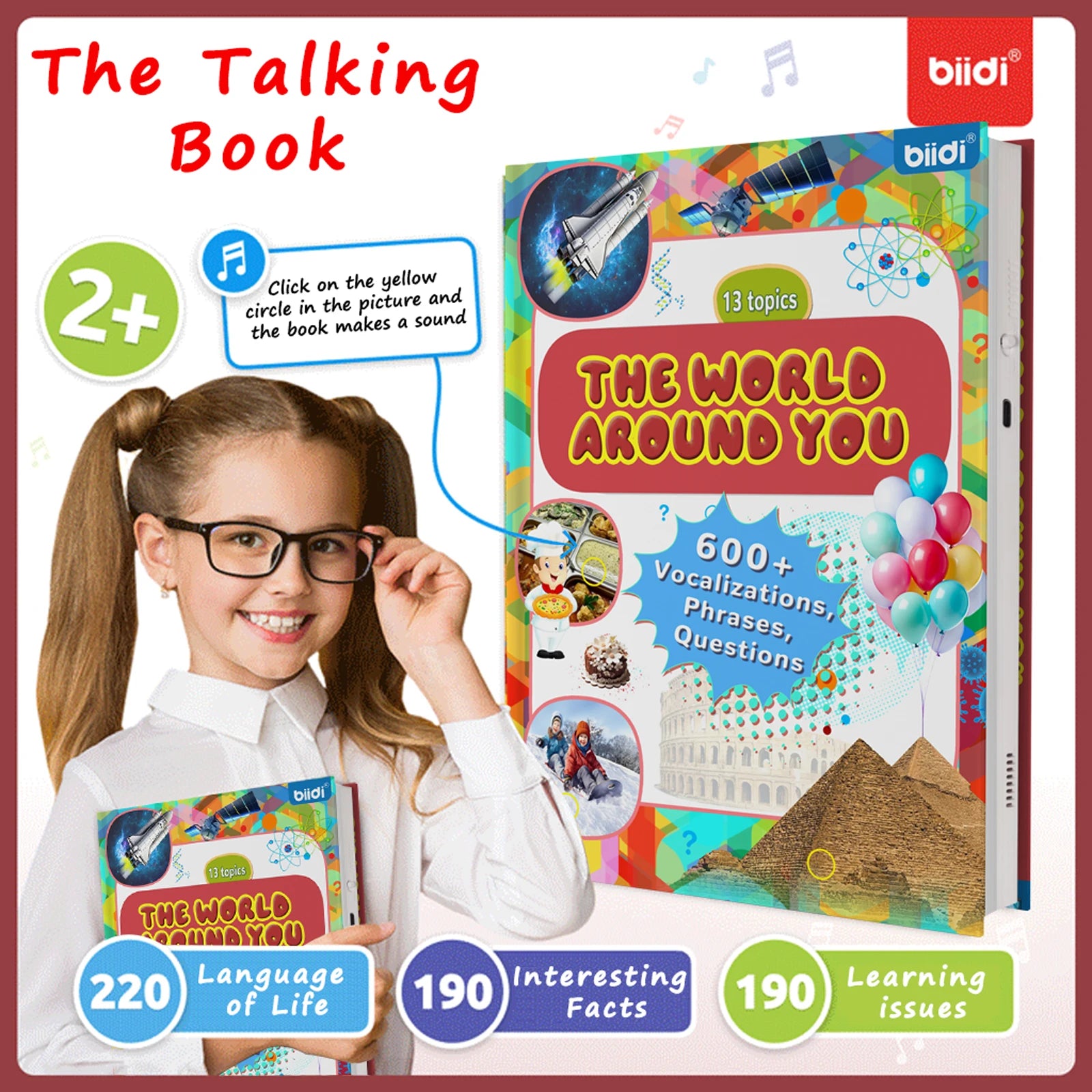 biidi English Language Children Audio Books Point Reading Learning Books Early Educational Machine Kids Baby Studying Toys Gifts