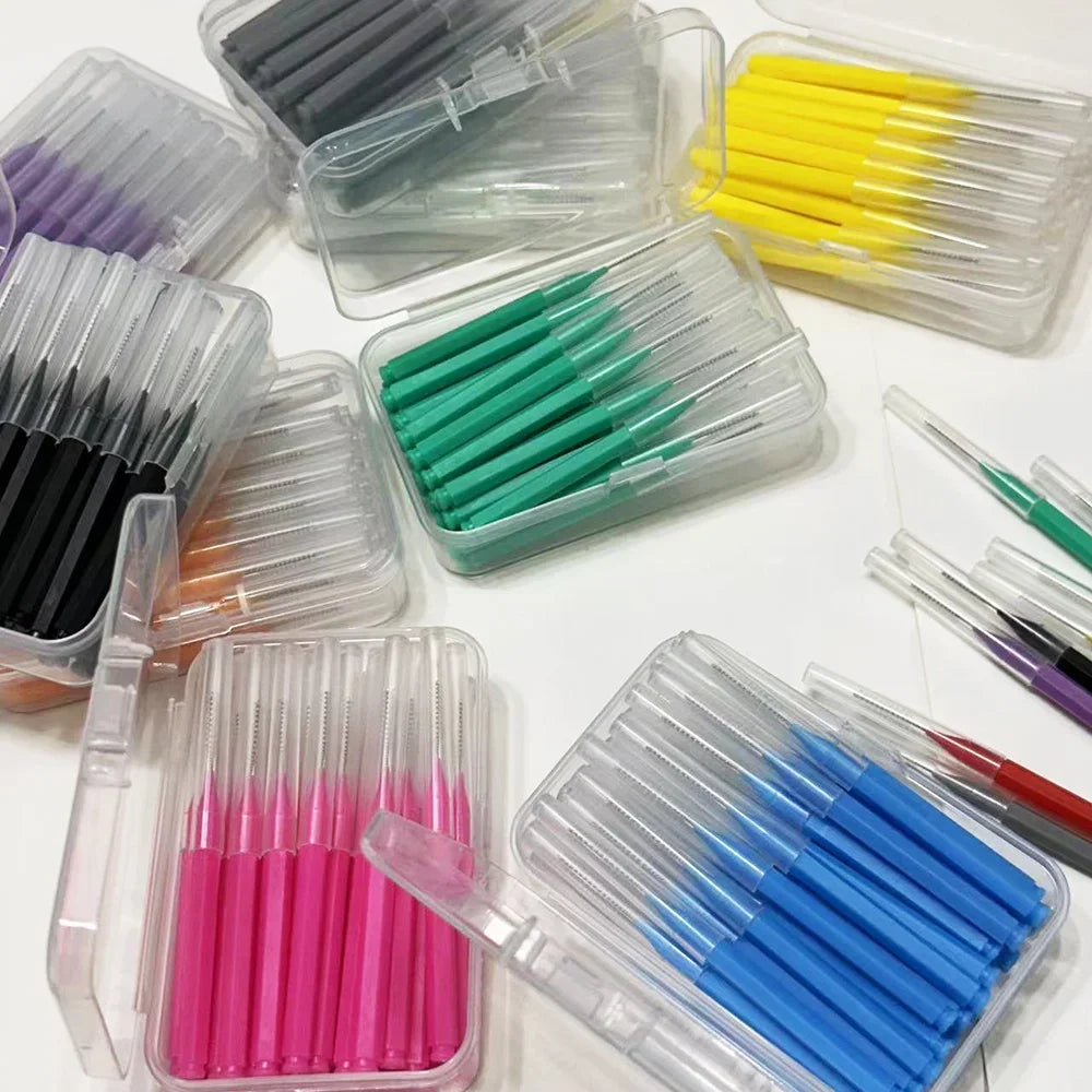 30pcs Interdental Brushes Dental Brush Between Teeth For Dental Orthodontic Clean Between Teeth Cleaning Tools Soft Brushes