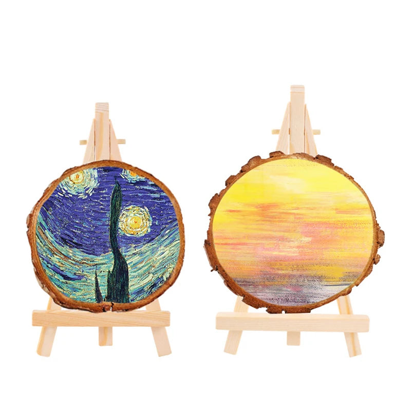 5 pcs Mini Wooden Easel for Mobile Phone Holders,Folding Desktop Display,Triangle Bracket,Drawing Board,Art Supplies