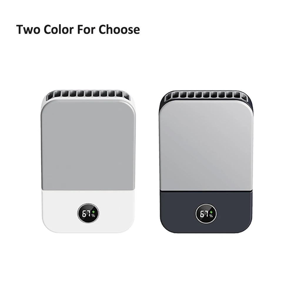 Waist Fan Portable Outdoor Mini Hanging Neck Fan 3 Gear Strong Wind Bladeless Waist Neck Fan Air Cooler USB Fan 2000Mah