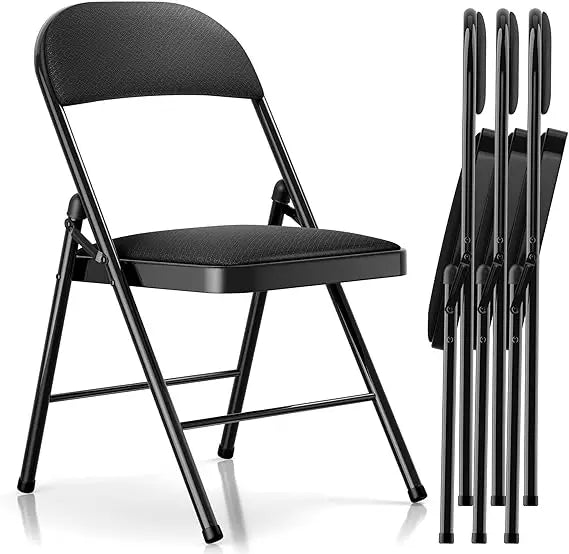 Folding Chairs with Cushion - Foldable Chairs 10 Pack Heavy Duty Steel Frame, 450lb Capacity Padded Seats for Indoor/Outdoor Par