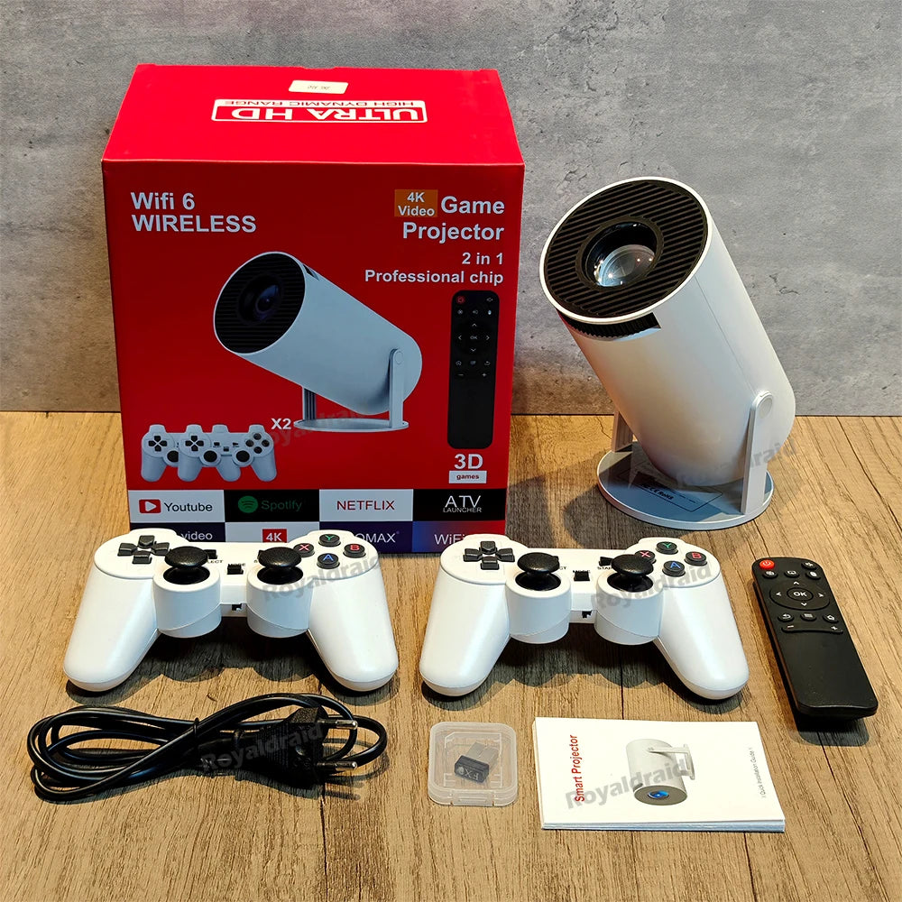 Proyector Gaming P90 Max HeroAngel | 4K 1080P | Android 11 | 19000+ Juegos | 2 Controles Inalámbricos - Firu Total Sales
