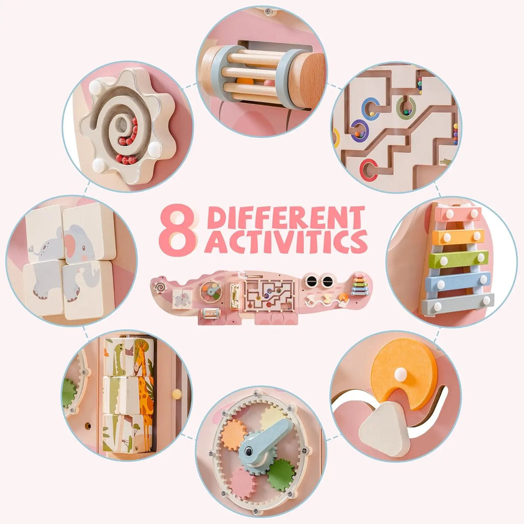 Wooden Busy Board Montessori – Wall Activity Centre