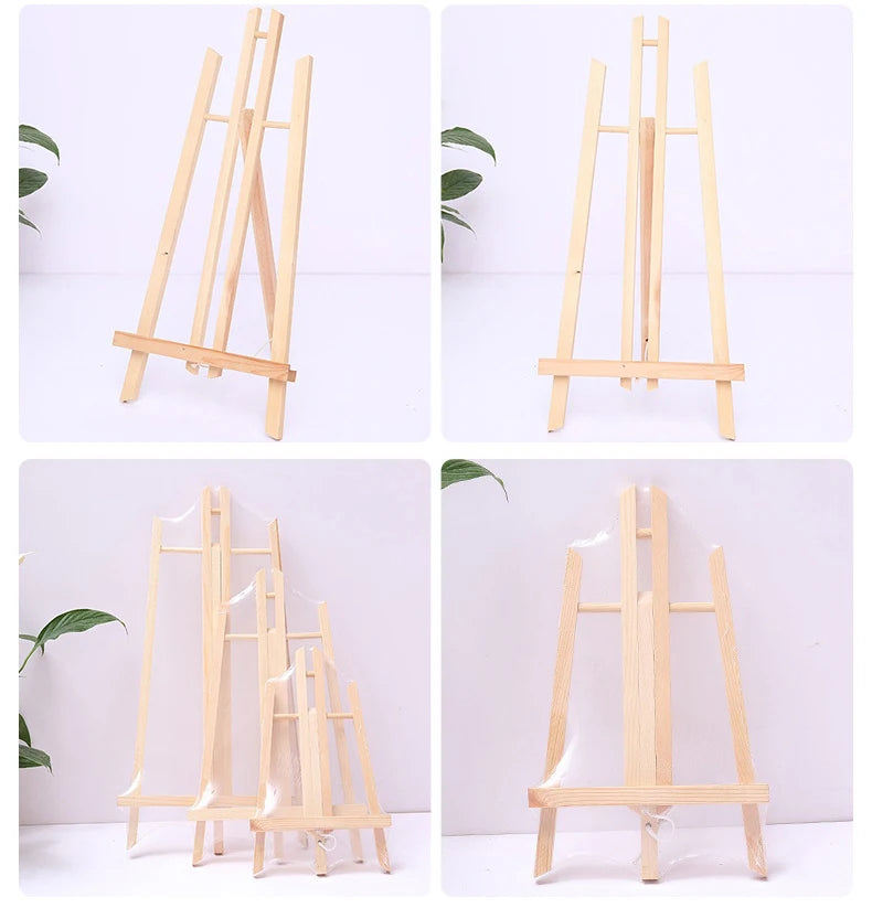 5 pcs Mini Wooden Easel for Mobile Phone Holders,Folding Desktop Display,Triangle Bracket,Drawing Board,Art Supplies