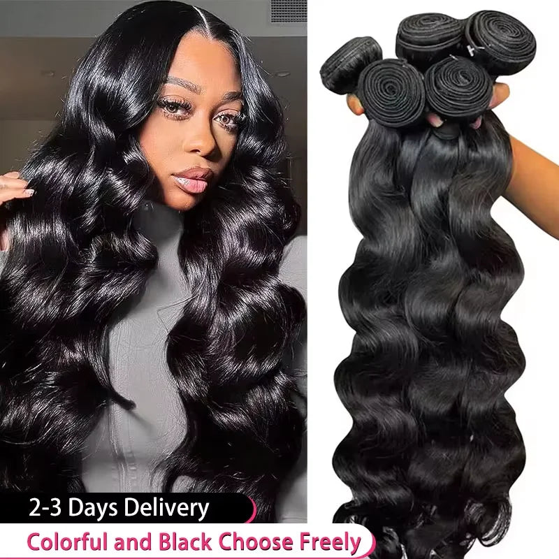 30 40 Inch Body Wave Bundles Human Hair Brazilian Virgin Weave Hair 3 4Pcs Unprocessed 16A Raw Hair Bundles Extensions For Women