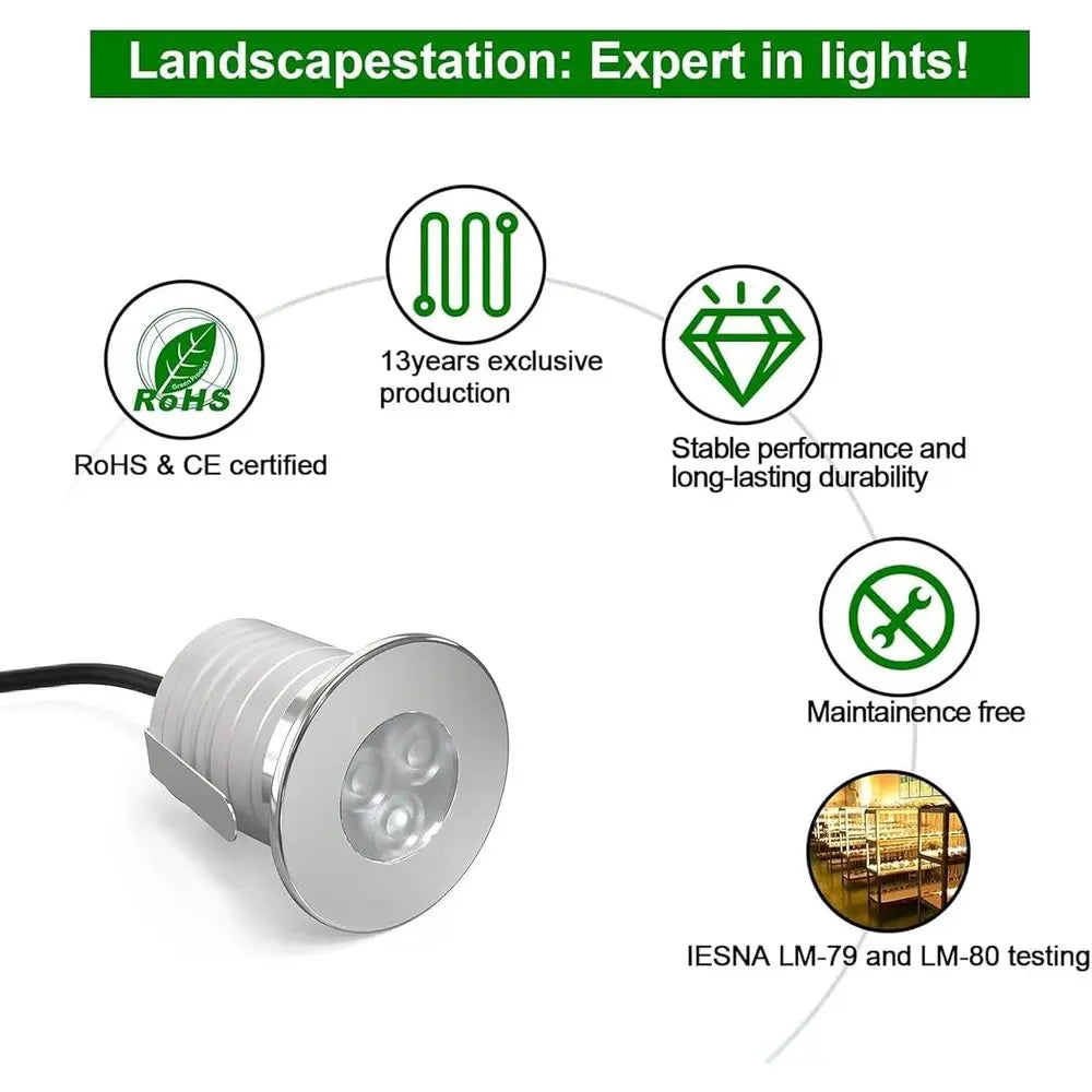 LED Underwater Pool Lights - 4 Packs, 3W 12V-24V DC, 12VAC, IP68 Dimmable Low age LED Swimming Pool Light or Ponds, Wateralls, o