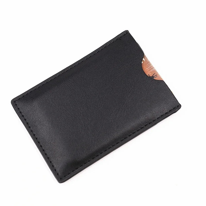 Bat ID Wallet For Men Leather Slim Card Holder Case Cover With Cutout Superhero Face Eyes Mask Gift For Husband Teens Boy Friend