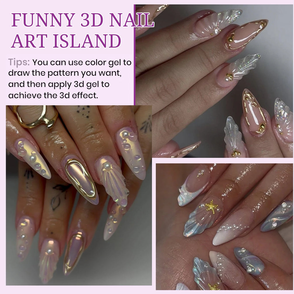 Set 5pcs Gel 3D para Uñas | Escultura DIY | Diseños Impermeables 💅 - Firu Total Sales