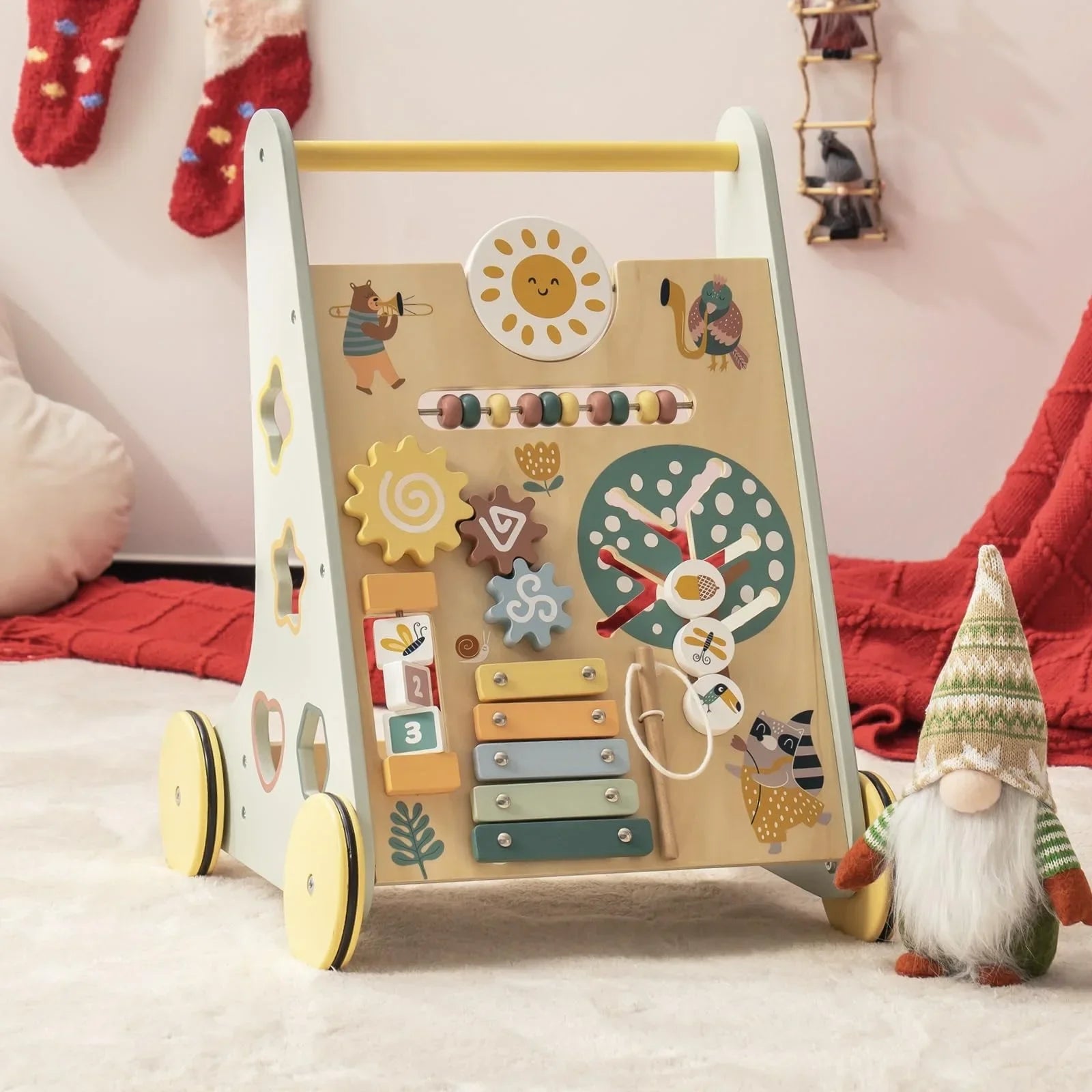 Andador de Madera Montessori para Bebés | Juguete de Empuje