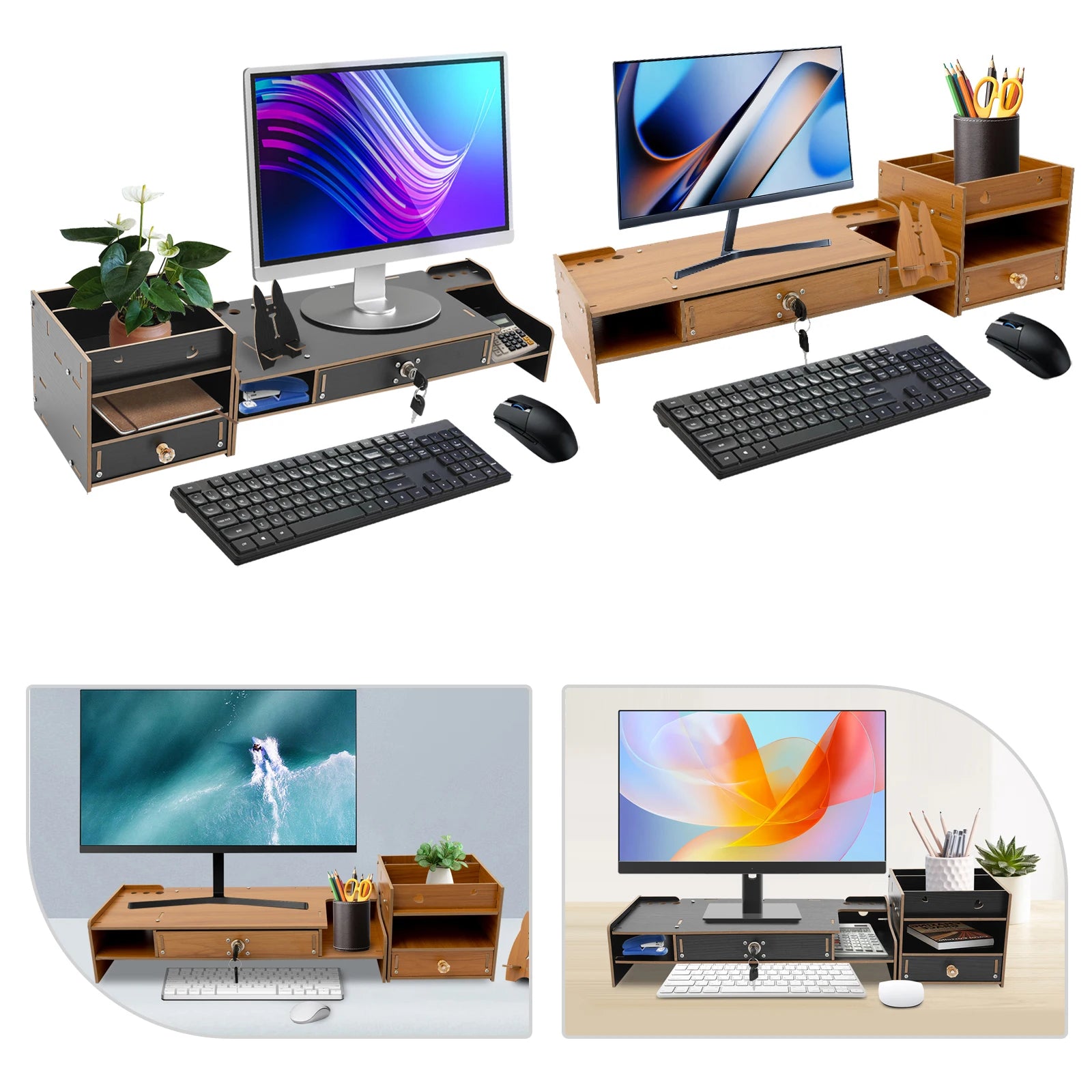 Modern Desktop Monitor Stand Monitor Riser Computer Monitor Booster Stand 17.5*20*16cm For Office And Study