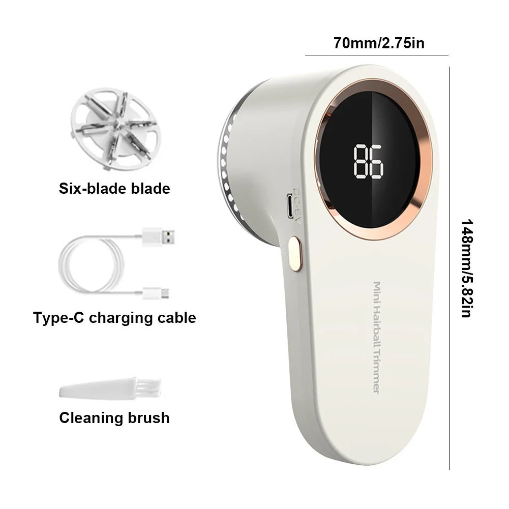 Quitapelusas Eléctrico Recargable USB | Pantalla Digital | Ergonómico | Ropa y Suéter