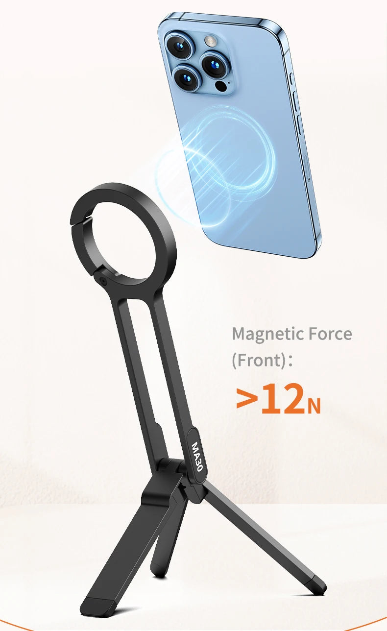 ULANZI MA30 Magnetic Phone Tripod Stand for iPhone 16 Samsung Xiaomi Huawei Vivo OPPO Magsafe Aluminium Smartphone Mini Bracket