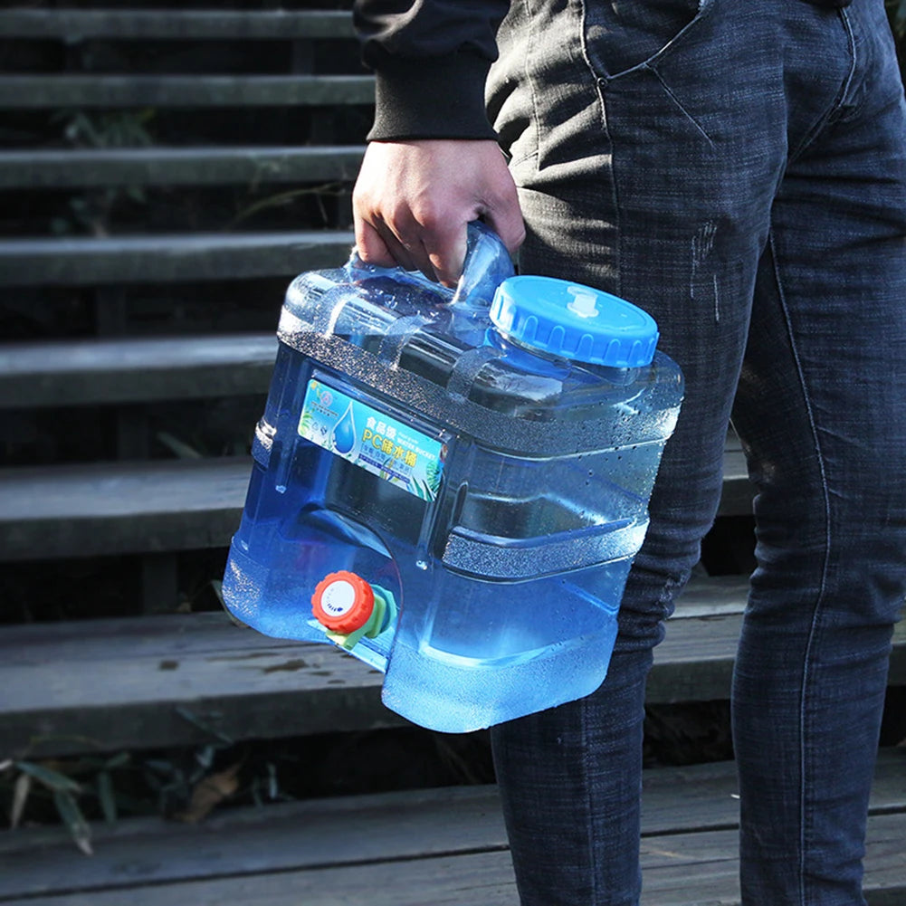 5/8/10//12L Drinking Water Jug with Spigot Multifunction Camping Water Tank Water Storage Container for Hiking Self-Driving Tour