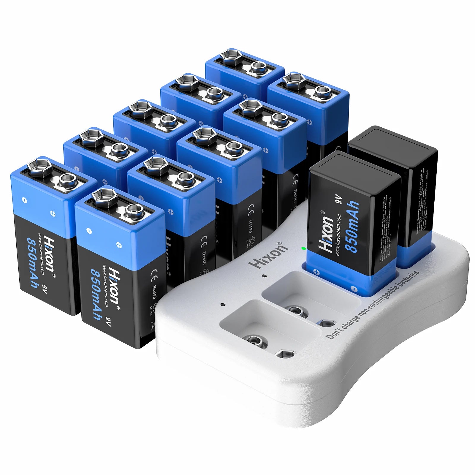 Batería Recargable Hixon 9V 8500mAh Li-ion | Alarma de Humo y Dispositivos Portátiles 🔋