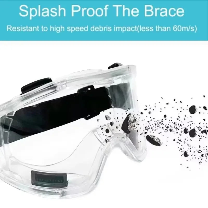 Safety Antifog Protective Goggles Safe Anti-Splash Wind-Proof Work Glasses Industrial Research Lab Cycling Riding Clear Goggles