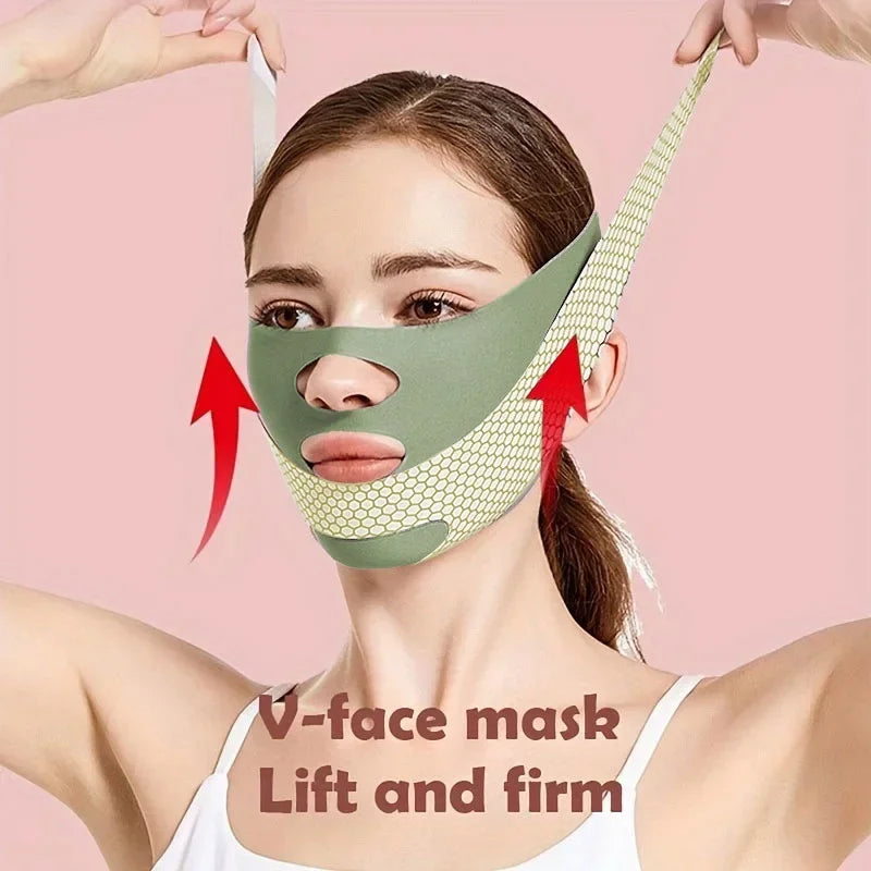 Banda Reductora Facial V-Shape | Reductor Doble Mentón | Lifting y Adelgazamiento | Cómoda para Dormir - Firu Total Sales