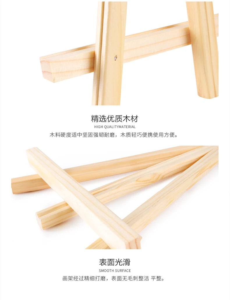 5 pcs Mini Wooden Easel for Mobile Phone Holders,Folding Desktop Display,Triangle Bracket,Drawing Board,Art Supplies