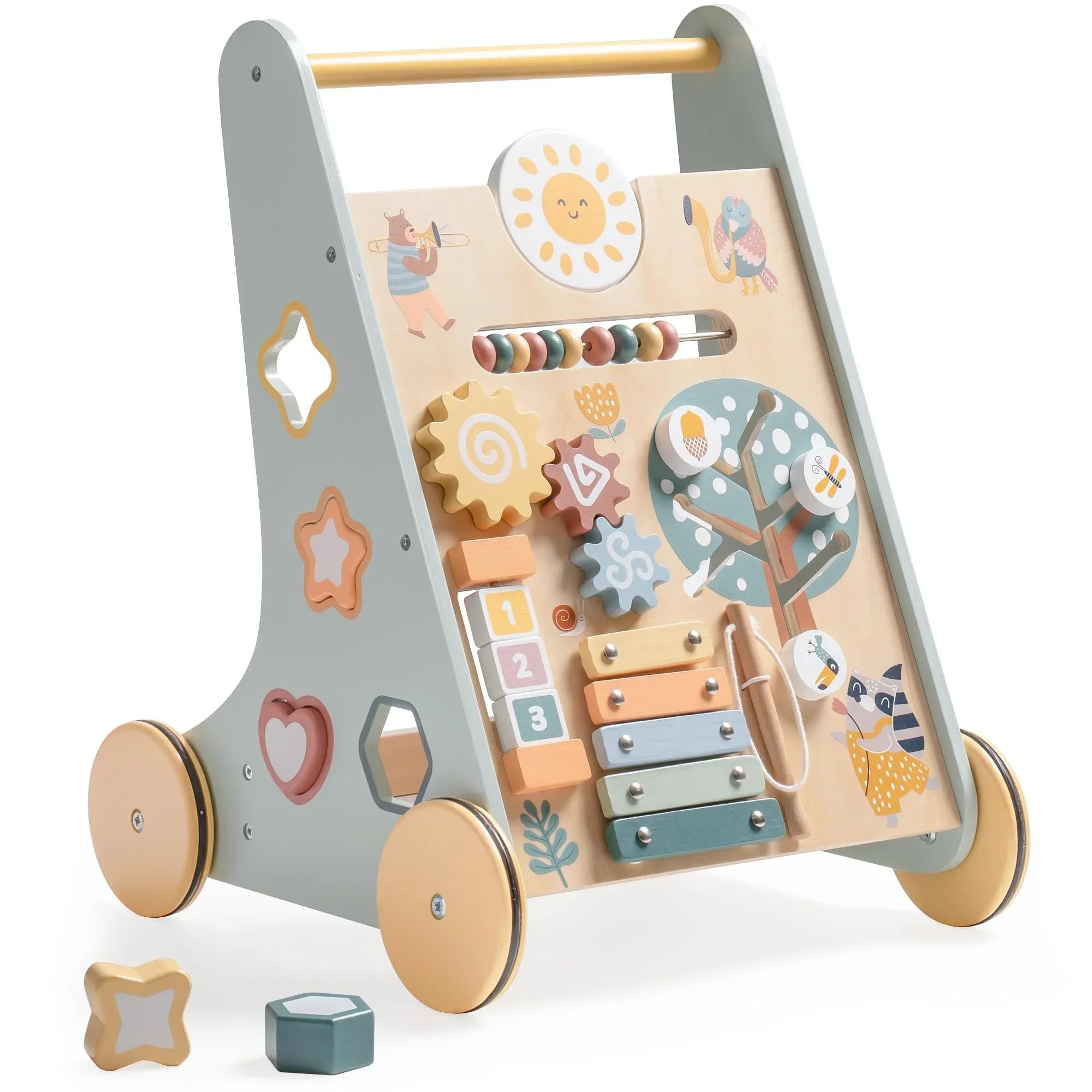 Andador de Madera Montessori para Bebés | Juguete de Empuje