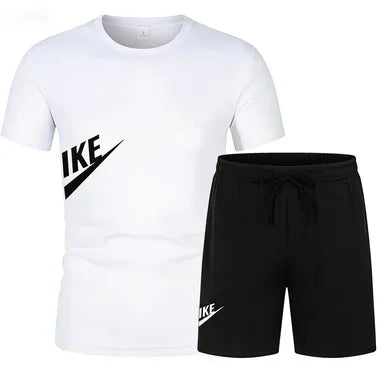 2026 Men's Summer T-shirt and Shorts Set, Men's Breathable Sportswear Set, Casual and Fashionable Short-sleeved T-shirt Set