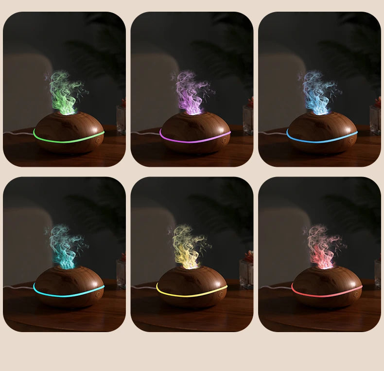 Aroma Humidifier flame Can Add Essential Oil Small AromaRelax Machine Air Humidifier Equipped with colorful lighting function
