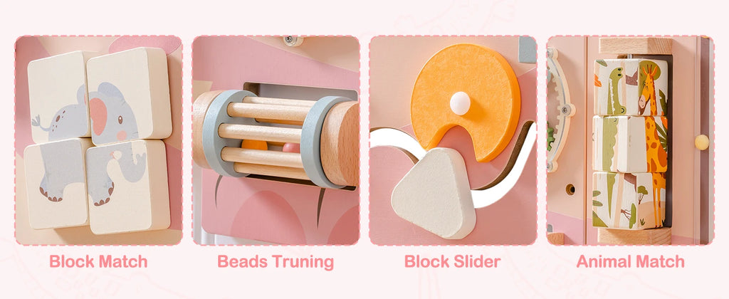 Wooden Busy Board Montessori – Wall Activity Centre