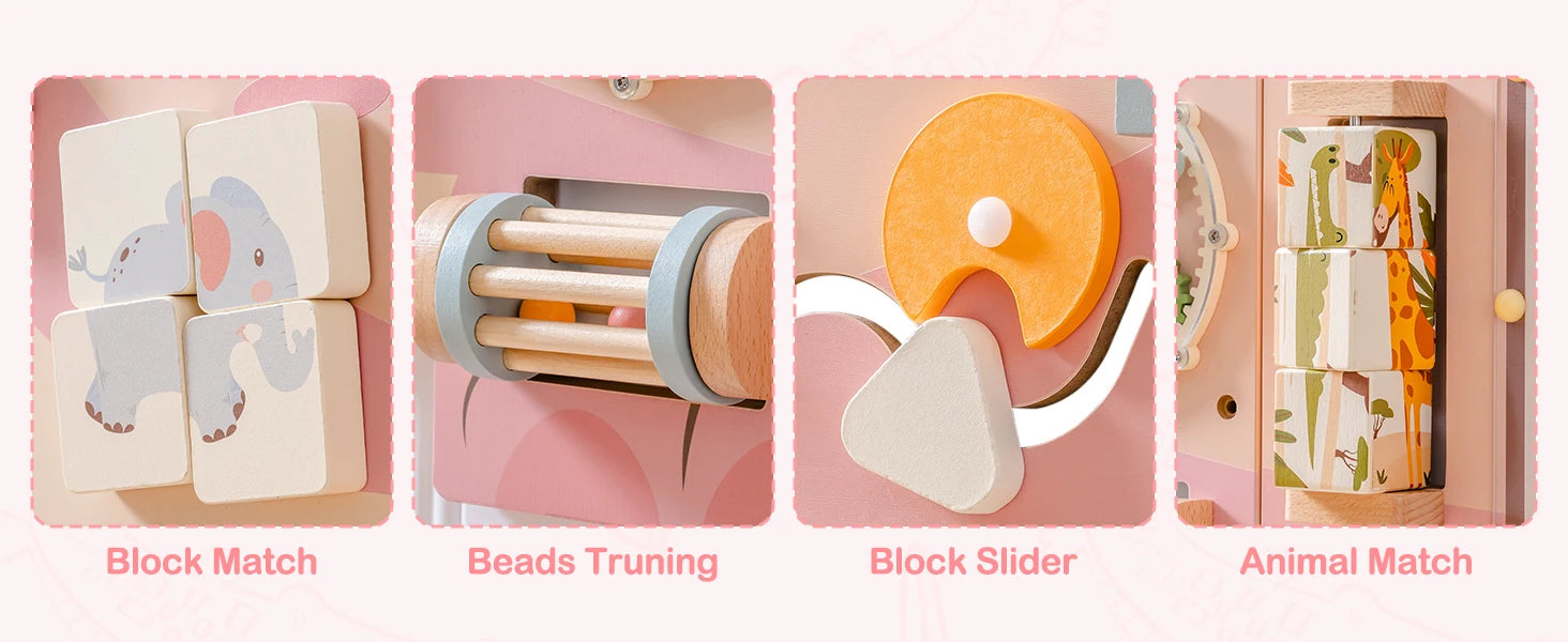 Wooden Busy Board Montessori – Wall Activity Centre