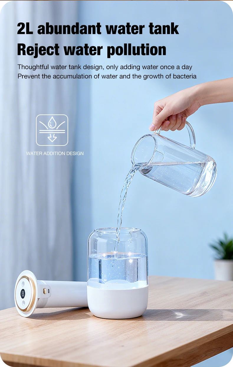 2200ML Air Humidifier USB Double Spray Port Mist Spray Heavy Fog Aroma Diffuser Essential Oils Color Light for Home Bedroom Gift