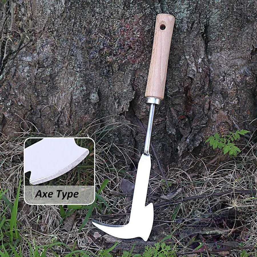Manual Stainless Steel Weed Puller Tool with Axe Shape for Efficient Lawn Care Vegetable Garden Maintenance and Farm Planting A