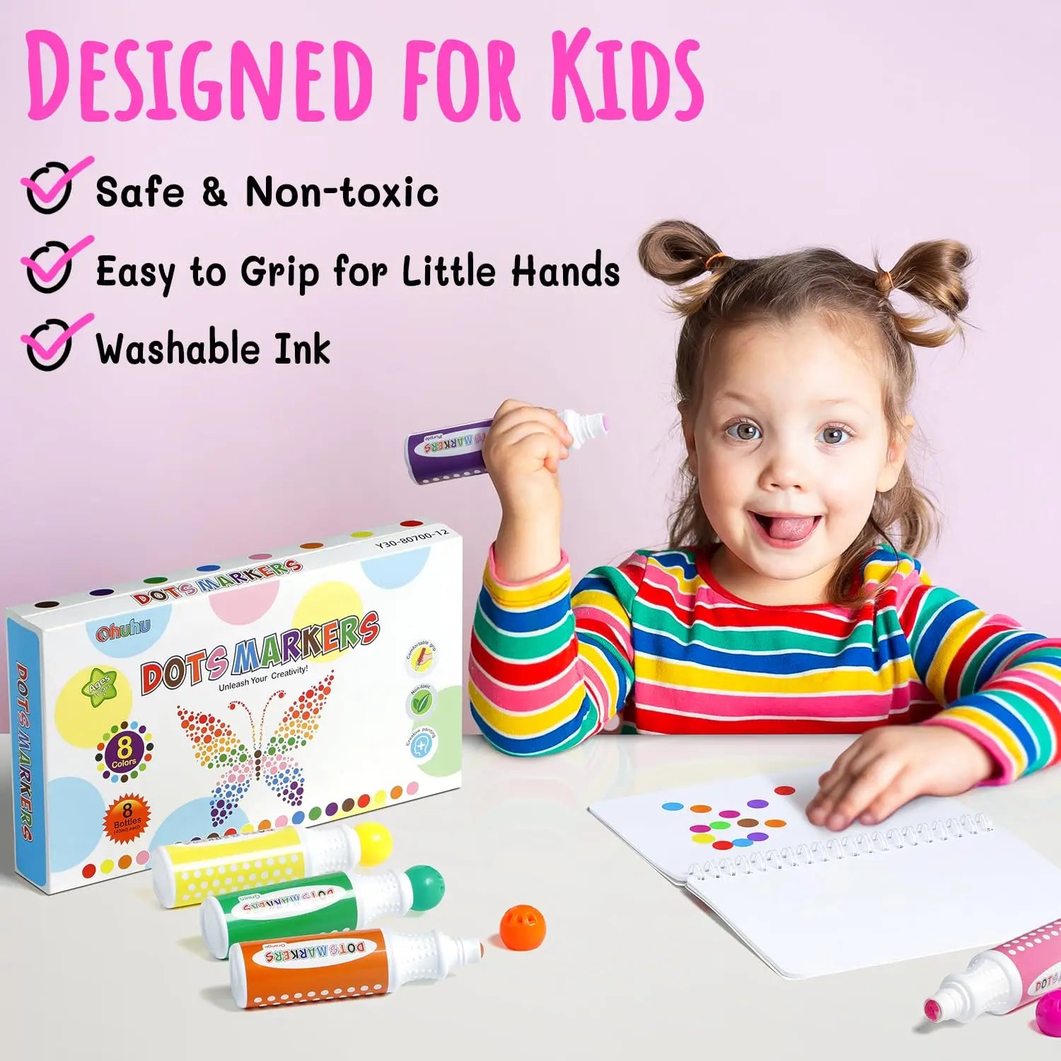 Washable Dot Markers for Kids – Bingo Painting Pens