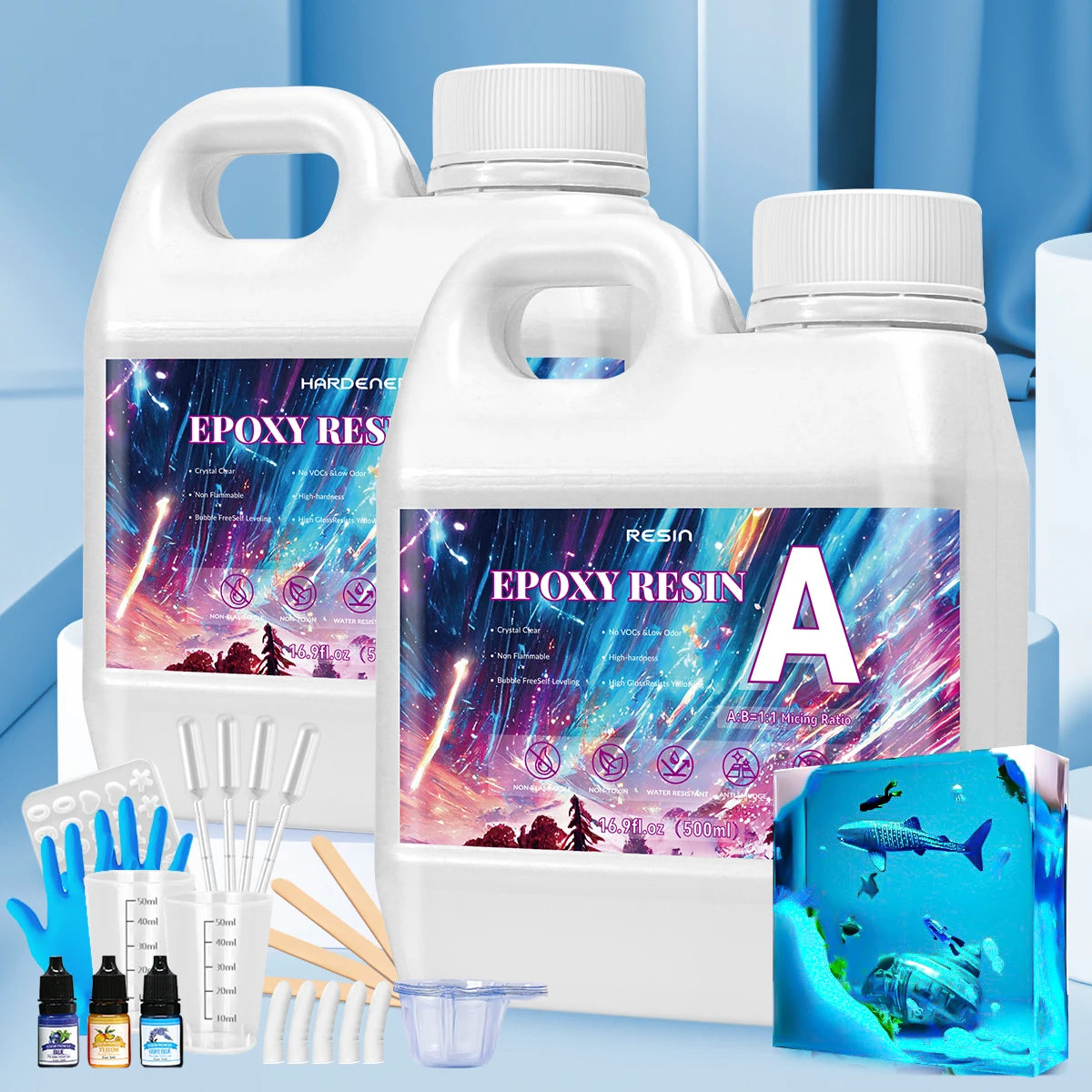 Resina Epoxi Autonivelante 500ML | Sin Burbujas | Mesas de Río y Joyería DIY ✨