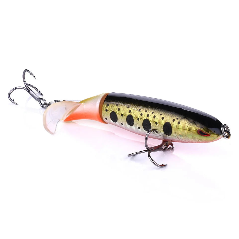 Señuelo Topwater SANMO | 10/14cm | Spinner Popper Lápiz | Hélice Cola Giratoria | 10 Colores | Mar y Lago - Firu Total Sales