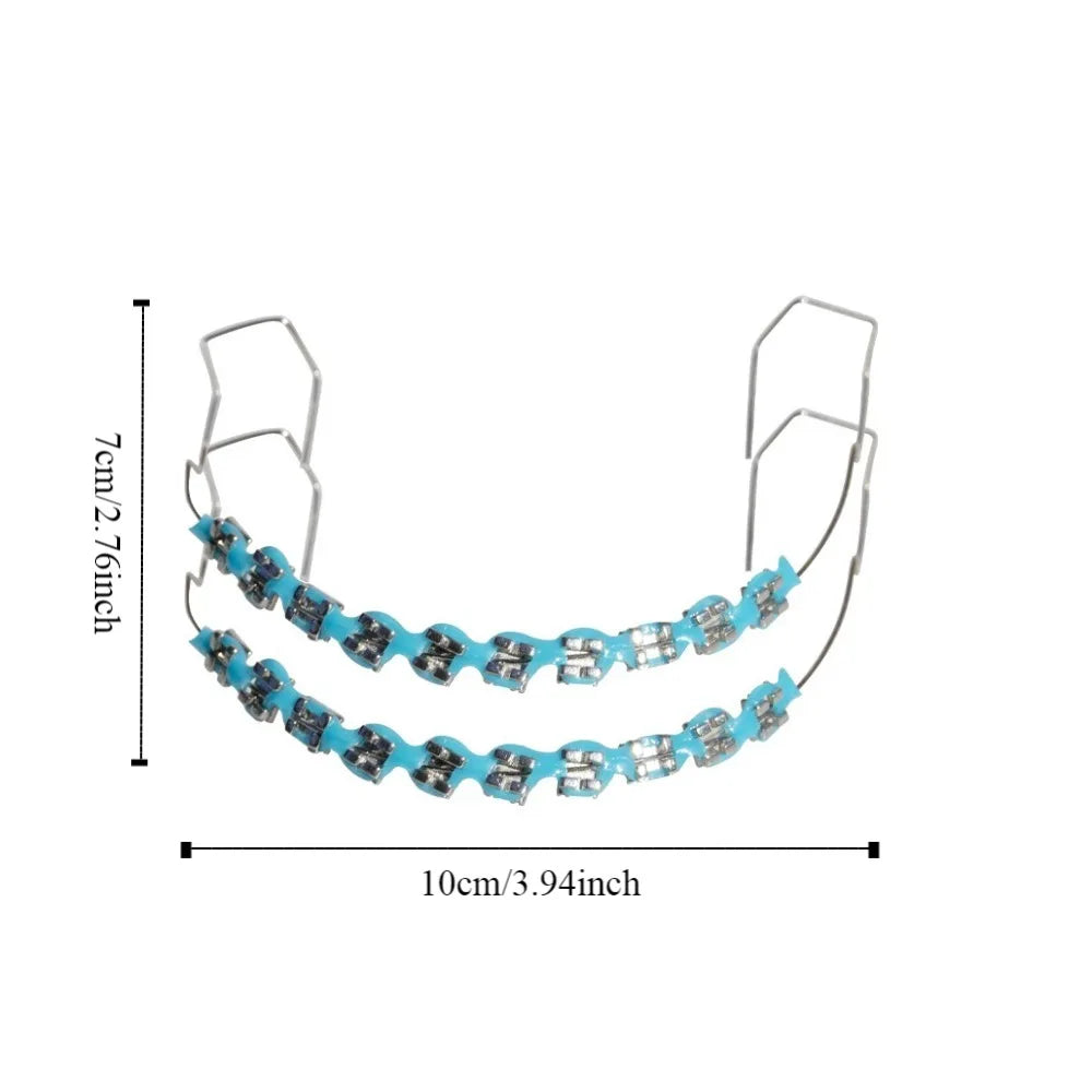 1 Pair Colorful Temporary Tooth Decoration with Metal Wires Dental Decorations Orthodontic Ligature Ties Braces Fake Brackets