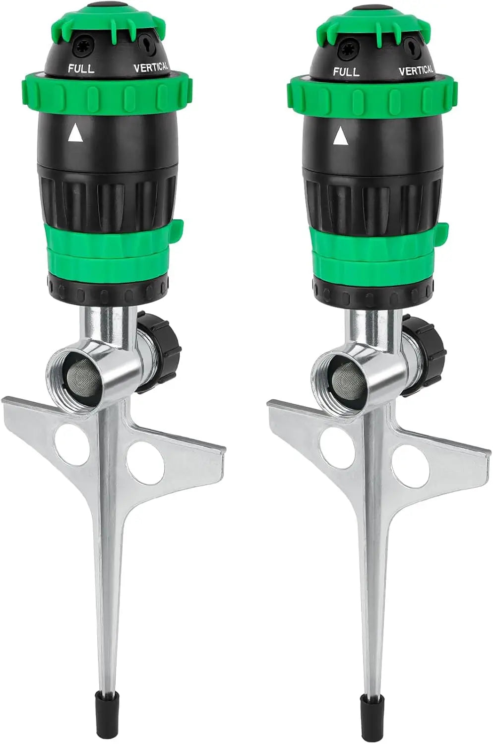 Gear Drive Sprinkler with Metal Spike Base, 5-Pattern Heavy Duty Gardening Watering System, Multi-Adjustable Law