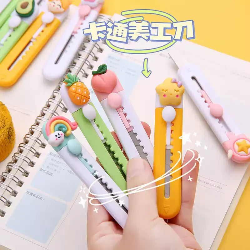 Cartoon Cute Mini Art Knife Student Stationery Hand Account Cutting Paper Knife Opening Express Package Small
