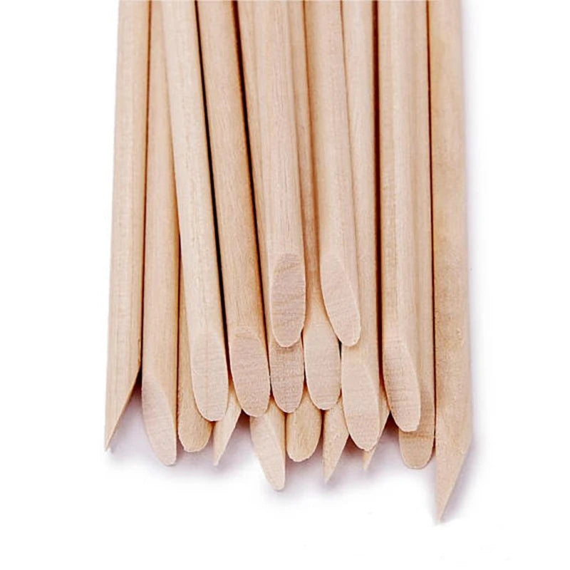 Palitos de Madera para Uñas 100/500pcs | Empujador de Cutículas Doble Punta 💅 - Firu Total Sales