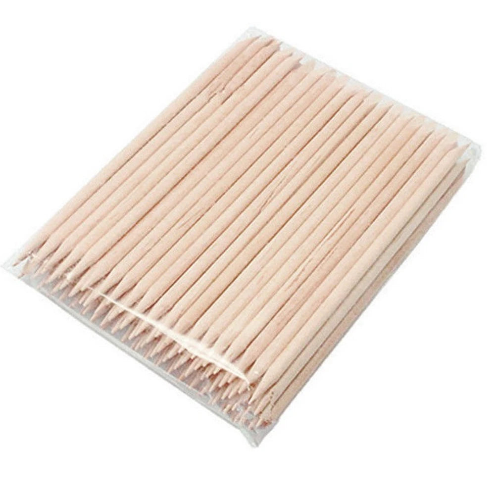 Palitos de Madera para Uñas 100/500pcs | Empujador de Cutículas Doble Punta 💅 - Firu Total Sales